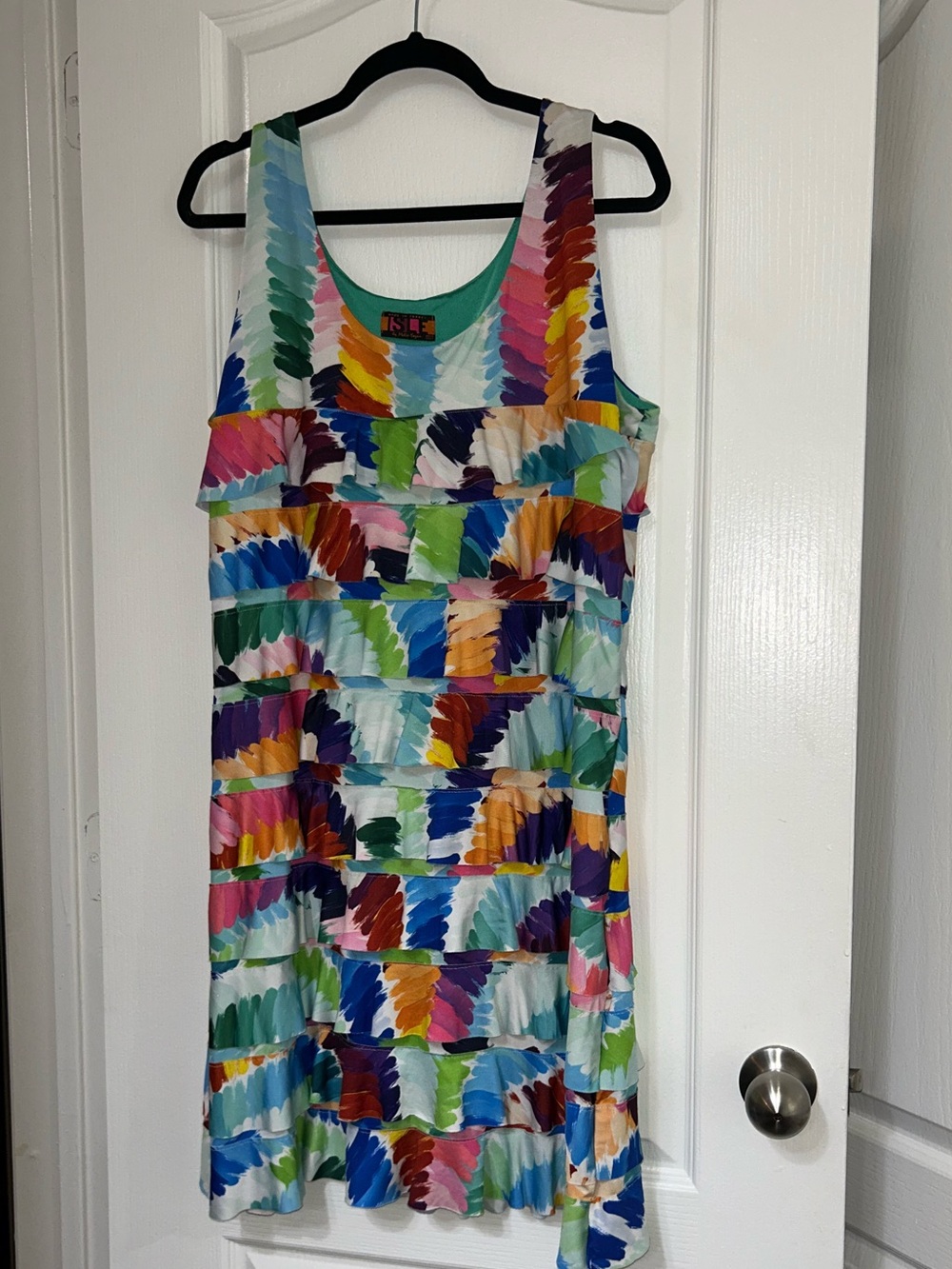 ISLE by Melis Kozan Sleeveless Tiered Ruffle Cha Cha Dress Size XL - Picture 5 of 6